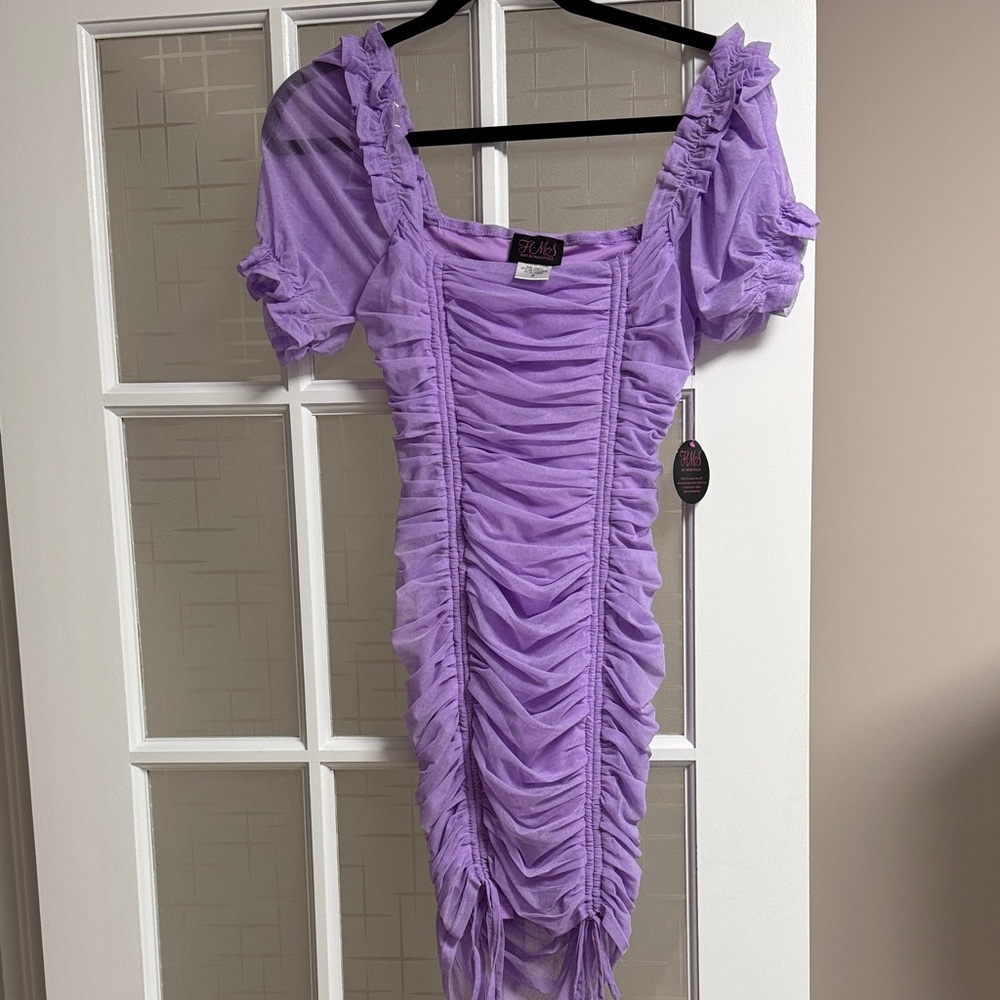 Hot Miami styles Purple Ruched Dress